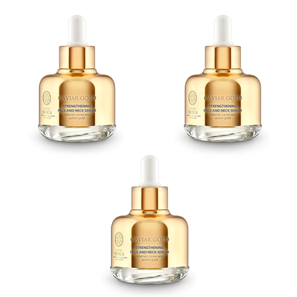 Caviar Gold face and neck serum , Ορός ενίσχυσης για πρόσωπο και λαιμό , κατάλληλο για όλους τους τύπους δέρματος , Κατάλληλο για ηλικίες 30-40 , 30 ml.